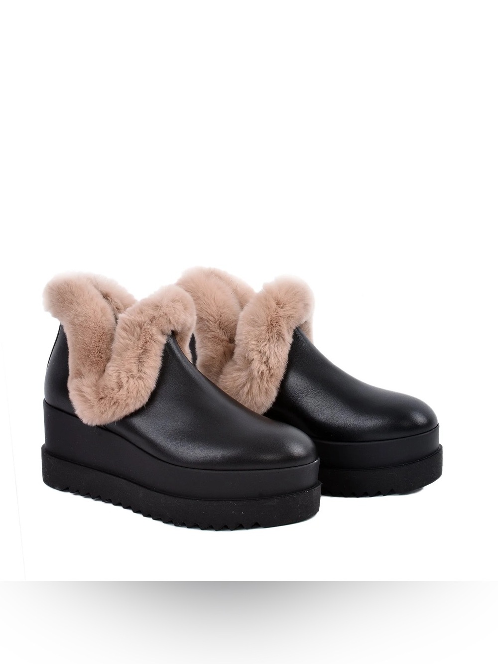 Akada Wellies Faux Fur Platform Clogs Black EU 38 Women’s Winter Shoes